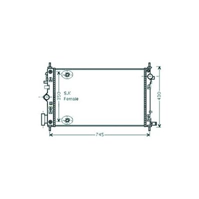Radiatore acqua per OPEL INSIGNIA dal 2008 al 2013 Codice OEM 13241729