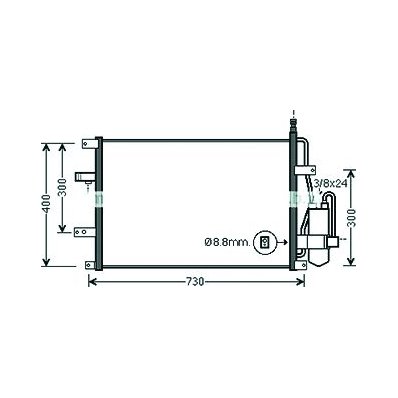 Condensatore per VOLVO S60 dal 2000 al 2004 Codice OEM 9171651