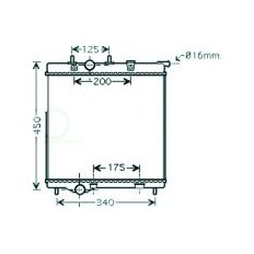 Radiatore acqua per PEUGEOT 207 dal 2009 al 2012