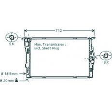 Radiatore acqua per BMW 1 E87 dal 2004 al 2007
