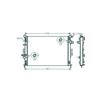 Radiatore acqua per VOLVO XC60 dal 2013 al 2017 Codice OEM 1778038