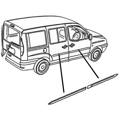 Modanatura porta anteriore per RENAULT KANGOO dal 1997 al 2003 lato destro passeggero Codice OEM 7701692448