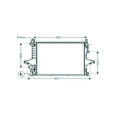 Radiatore acqua per VOLVO V70 dal 1996 al 2000 Codice OEM 8601586