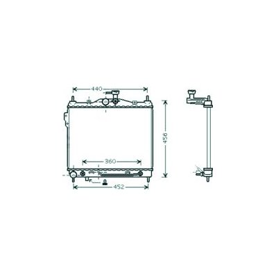 Radiatore acqua per HYUNDAI GETZ dal 2002 al 2005 Codice OEM 253101C350