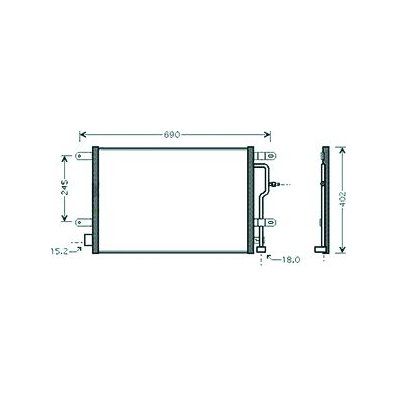 Condensatore per AUDI A4 dal 2000 al 2004 Codice OEM 8E0260403D