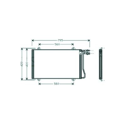 Condensatore per MERCEDES-BENZ SPRINTER dal 1995 al 1999 Codice OEM 9015000454