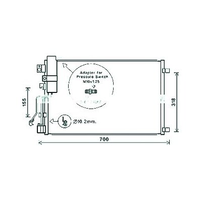 Condensatore per NISSAN QASHQAI dal 2007 al 2010 Codice OEM 92100-JD500