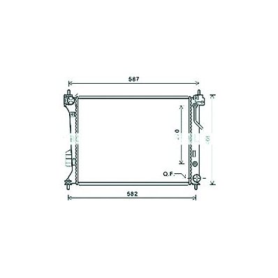Radiatore acqua per HYUNDAI i20 dal 2008 al 2012 Codice OEM 253101J050