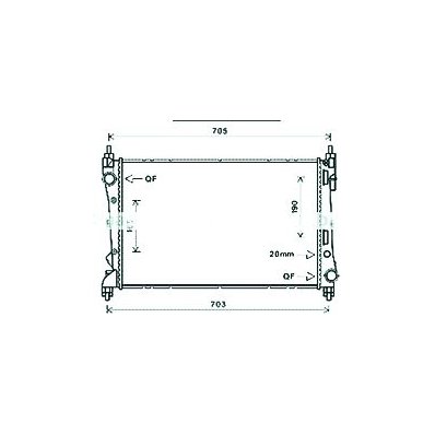 Radiatore acqua per FIAT DOBLO&#039; dal 2010 al 2014 Codice OEM 51812209