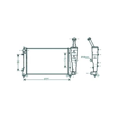 Radiatore acqua per FIAT IDEA dal 2003 al 2012 Codice OEM 51859376