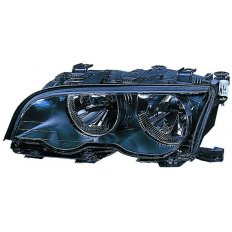 Proiettore nero 09-01-03-03 per BMW 3 E46 dal 1998 al 2003 lato sinistro guidatore