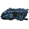 Proiettore nero 09-01-03-03 per BMW 3 E46 dal 1998 al 2003 lato sinistro guidatore