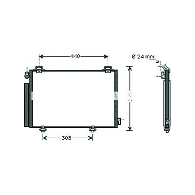 Condensatore per TOYOTA YARIS dal 1999 al 2003