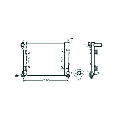 Radiatore acqua per FIAT 500 dal 2008 al 2015 Codice OEM 51835025