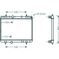 Radiatore acqua per CITROEN C5 dal 2004 al 2008