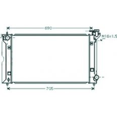 Radiatore acqua per TOYOTA COROLLA dal 1999 al 2001