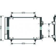 Condensatore per CITROEN C4 dal 2004 al 2008