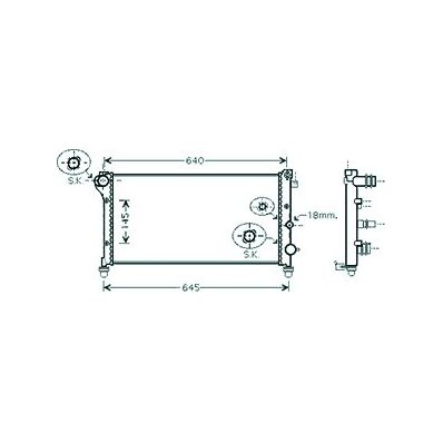 Radiatore acqua per FIAT PANDA dal 2003 al 2011 Codice OEM 46798743