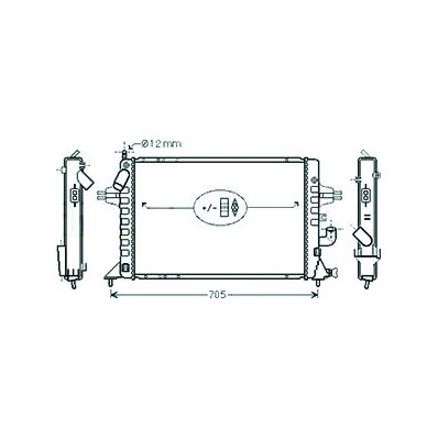 Radiatore acqua per OPEL ASTRA G dal 1998 al 2004 Codice OEM 09192586