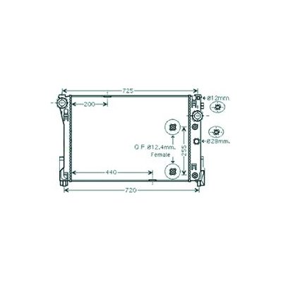 Radiatore acqua per MERCEDES-BENZ C W204 dal 2007 al 2011 Codice OEM 204-500-3603