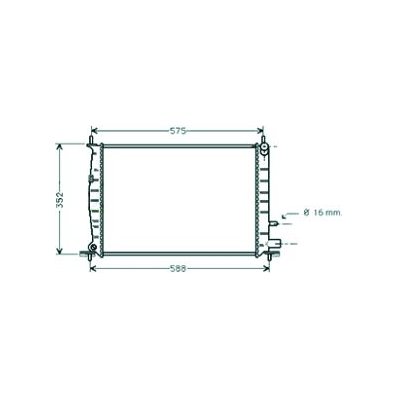 Radiatore acqua per FORD FIESTA MK IV dal 1996 al 1999 Codice OEM 1001856