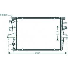 Radiatore acqua per VOLKSWAGEN TRANSPORTER T5 dal 2003 al 2009