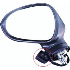 Retrovisore elettrico verniciabile abbattibile per SEAT LEON dal 2009 al 2012 lato sinistro guidatore