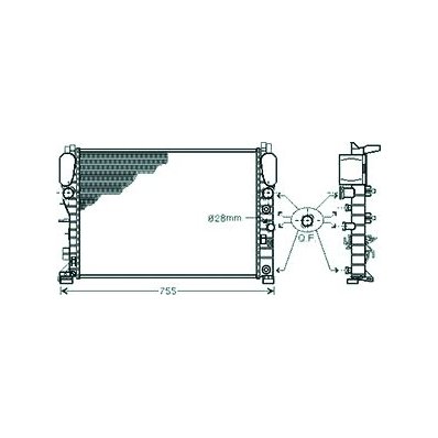 Radiatore acqua per MERCEDES-BENZ E dal 2002 al 2006 Codice OEM 2115000102