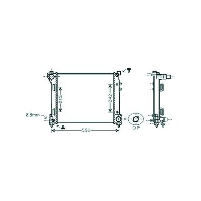 Radiatore acqua per LANCIA YPSILON dal 2011 al 2015 Codice OEM 51934681