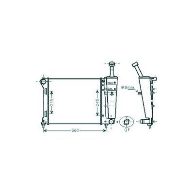 Radiatore acqua per FIAT 500 dal 2007 al 2015 Codice OEM 51934449