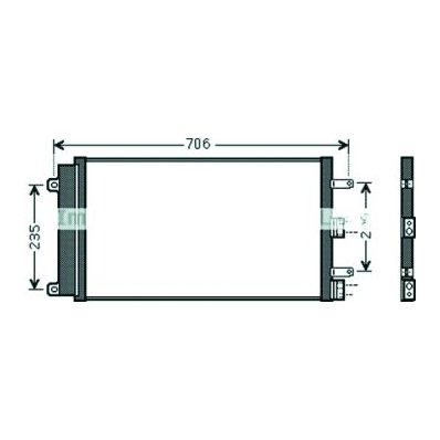 Condensatore per FIAT DOBLO&#039; dal 2005 al 2009 Codice OEM 51758873