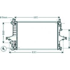 Radiatore acqua per VOLVO V70 dal 2004 al 2007