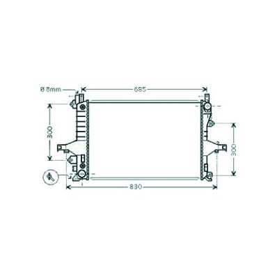 Radiatore acqua per VOLVO V70 dal 2004 al 2007 Codice OEM 8602412