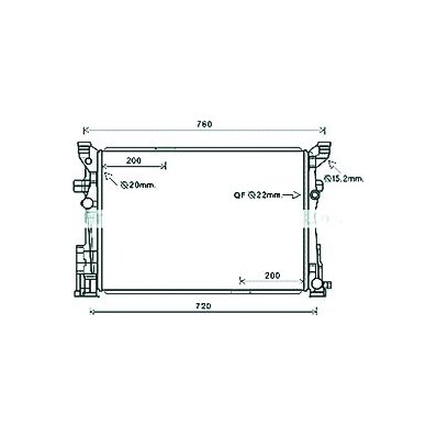 Radiatore acqua per MERCEDES-BENZ A W176 dal 2012 al 2015 Codice OEM 246-500-1403