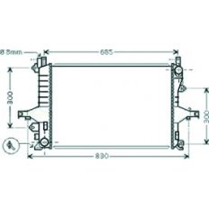 Radiatore acqua per VOLVO V70 dal 2000 al 2004