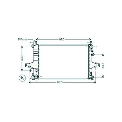 Radiatore acqua per VOLVO V70 dal 2000 al 2004 Codice OEM 8602411