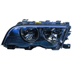 Proiettore nero per BMW 3 E46 dal 1998 al 2001 lato sinistro guidatore