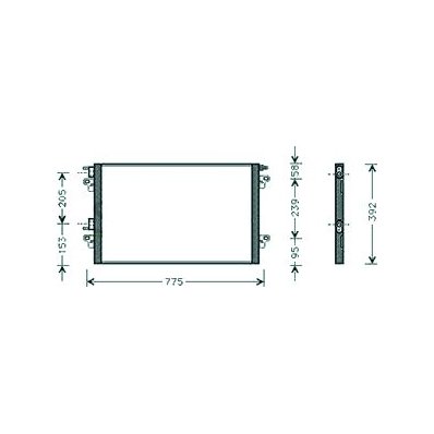 Condensatore per RENAULT LAGUNA dal 2005 al 2007 Codice OEM 8200332852