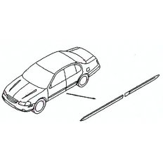 Modanatura porta anteriore nera mod. active - dynamic per FIAT PANDA dal 2003 al 2011 lato destro passeggero