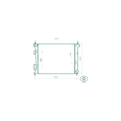 Radiatore acqua per HYUNDAI i20 dal 2012 al 2014 Codice OEM 253101R300