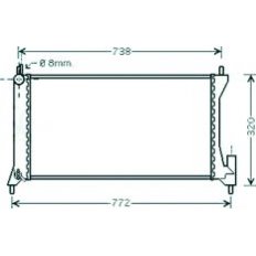 Radiatore acqua per OPEL AGILA dal 2000 al 2008