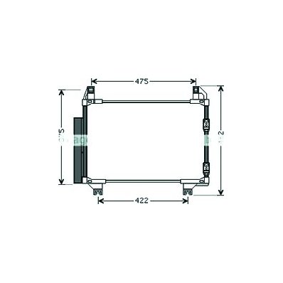 Condensatore per TOYOTA YARIS dal 2009 al 2011 Codice OEM 884600D050