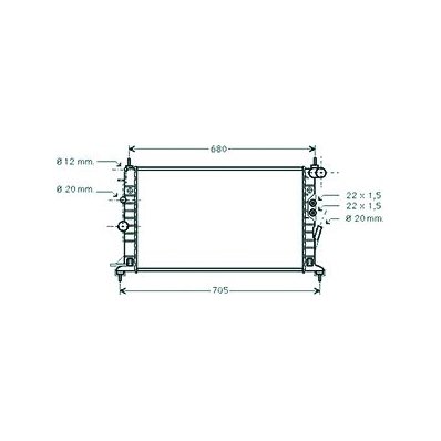 Radiatore acqua per OPEL VECTRA B dal 1995 al 1999 Codice OEM 1300161
