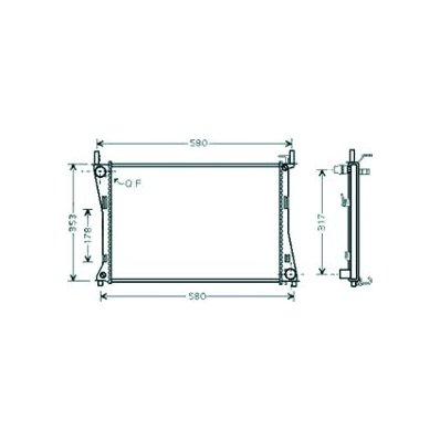 Radiatore acqua per FORD FIESTA MK V dal 2005 al 2008 Codice OEM 1222562