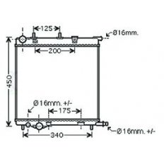 Radiatore acqua per PEUGEOT 207 dal 2009 al 2012