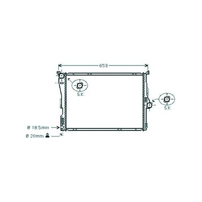 Radiatore acqua per BMW X3 E83 dal 2004 al 2006 Codice OEM 17113404397