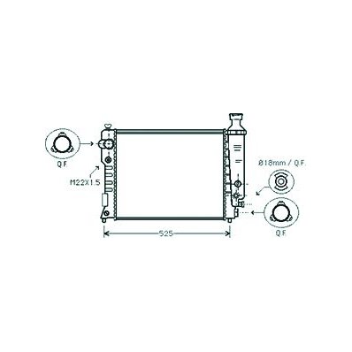 Radiatore acqua per PEUGEOT 405 dal 1987 al 1996 Codice OEM 1301E6