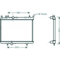 Radiatore acqua per PEUGEOT 206 dal 1998 al 2009