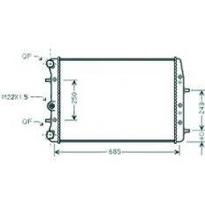 Radiatore acqua per SEAT IBIZA dal 2001 al 2008