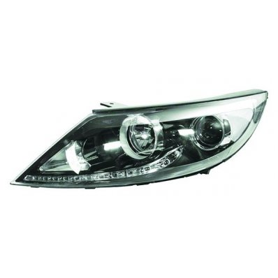 Proiettore nero led 09-10-02-14 per KIA SPORTAGE dal 2010 al 2015 lato sinistro guidatore Codice OEM 92101-3W120